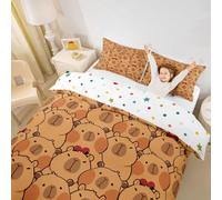 feelingyou Lindo Capibara Niños Edredón Tamaño S América del Sur Animales Hermosa Manta Cubierta para Dormitorio Kawaii Animal Tema Ropa de Cama Set (1 Contenedor de almohada)
