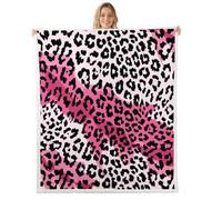 feelingyou Manta de forro polar con estampado de leopardo, tamaño gemelos, piel de animal, patrón de piel, cama para adolescentes, color rosa, cheetah africana, decoración del hogar para la oficina