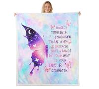 feelingyou Manta de tiro de mariposa, tamaño de lanzamiento en colores pastel citas inspiradoras cama tiro para adolescentes niñas sueños decoración del hogar para sofá