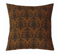 feelingyou Marrón Negro Damasco lanzar cojín cubierta antigua victoriana barroca boho niños almohada cubierta para sala de estar dormitorio vintage gótico encaje estampado floral decoración del hogar