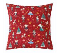 feelingyou Nutcracker - Funda de cojín con diseño de soldado de 45 x 45 cm, diseño navideño de pino, diseño de dibujos animados, color rojo