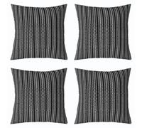 feelingyou Tira de flechas para niños tirando cojín cubierta, obra de arte abstracta de rombos de doble cara, patchwork, blanco y negro cama sofá funda de cojín, 4 paquetes de 40 x 40 cm