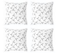 feelingyou vaca cráneo niños lanzar cojín cubierta, occidental vaquero tribu étnico doble cara, cabina rústica granja, blanco negro 02 cama sofá almohada cubierta, 4 paquetes 40x40cm