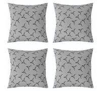 feelingyou Western Cowboy Kids Lanzar Cojín Cubierta, Cráneo de Vaca Rústico Granja Doble Caras, Tribal Étnico Boho Exótico, Gris Cama Sofá Funda de Cojín, 4 Paquete 50 x 50 cm