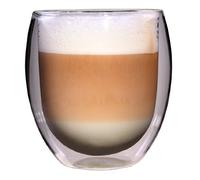 Feelino Taza Cafe, 1 x Vaso Cafe Cristal Doble Pared, Tazon Térmico Cafe con Leche 400 ml, Tazas de Cafe de Vidrio de Doble Pared Aislante para Cappuccino y Te, Tazas de Vidrio Transparente