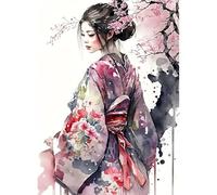 feelive Pintura por Números para Adultos, DIY Pintura por Números, Chica Kit de Pintura al óleo de Lienzo para con Pinceles, Pigmento Acrílico 30 x 40cm