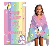 FEELJAM Toalla de Playa para niños, 70 x 140 cm, diseño de Rayas, Multicolor