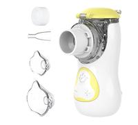 FEELLIFE Nebulizador Portatil para Bebe y Adultos, Nebulizador Silencioso Tasa de Atomización Ajustable, Inhalador Recargable para El Tratamiento de Tos, Asma, Enfermedades Respiratorias-Amarillo