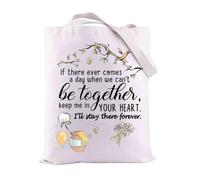 FEELMEM Best Friends Gifts Goodbye Farewell Leaving Gift If There Ever Comes a Day, bolsa de mano de oso de dibujos animados, regalos de amistad, beige