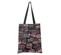 FEELMEM Bolsa de mano cristiana con versículo bíblico espiritual con cita cristiana, bolsa de hombro, regalo inspirador de la Biblia para recuerdo de la iglesia (beige)