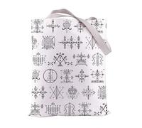 FEELMEM Bolsa de mano de vodú haitiano Vèvè, altar ritual, medallón oculto, regalo religioso, regalo de religión, compra de vudú haitiano (beige)
