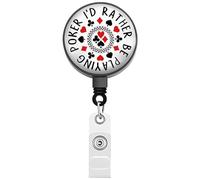 FEELMEM Casino Lover Gift I'd Rather Be Playing Poker - Soporte retráctil para tarjetas de juego, jugador de póquer, regalo para jugadores de póquer (color beige)