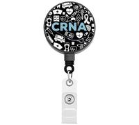 FEELMEM CRNA - Soporte para insignias CRNA para enfermera, anestesia, regalo técnico de anestesia, regalo quirúrgico para primer asistente, carrete de insignia (beige)