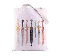 FEELMEM Fantasy Novel Dark Six Swords - Bolsa de mano para amantes de los libros de fantasía, regalos oscuros de cuento de hadas para club de libros, beige