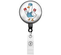 FEELMEM Funny Goose - Carrete de identificación retráctil para radiólogos, técnicos de radiografía y resonancia magnética, regalo de humor médico (beige)