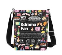 FEELMEM Funny Kdrama - Bolso cruzado para fanáticos del drama coreano, bolso de hombro para adictos al drama K-Drama, bolsa de mensajero para mujer, beige