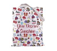 FEELMEM Hockey You Mererve Sunshine - Bolsa de la compra con cita Game Changers Series Duck Tote Bag Hockey Team Gift, beige