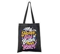 FEELMEM Horse Girl - Bolsa de mano japonesa de anime My Horse Girl Is Better Than Yours Anime Lovers Gift Animated Movie Shoulder Bag (negro)