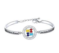 FEELMEM Joyería para mamá con autismo - Pulsera de Dios encontró algunas de las mujeres más fuertes - Regalo autista - Regalo para mamá orgullosa, Middle, Cobre