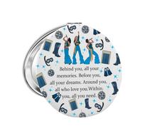 FEELMEM Mamma Musical Gift Behind You All Your Memories Espejo compacto Mamma Dancing Queen - Espejo de bolsillo para fanáticos musicales