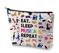 FEELMEM Mary Poppins Musical Movie Gift Eat Sleep Musicals Repeat Zipper Pouch Makeup Bag Mary Poppins Merchandise