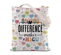 FEELMEM NICU - Bolsa de mano para enfermera, regalo de agradecimiento para enfermeras recién nacidas, regalo de agradecimiento de enfermería y parto, regalo de agradecimiento, beige