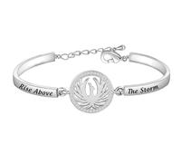 FEELMEM Pulsera de fénix con dije de fénix que se eleva por encima de la tormenta, pulsera con dije de pájaro de fuego, joyería de renacimiento, regalo inspirador para amigos y graduados, 6.5''-8'',