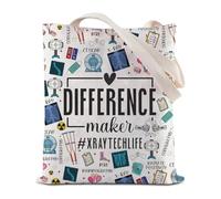FEELMEM Radiology Tech - Bolsa de mano para hacer diferencias entre técnicos de rayos X, regalo de agradecimiento para trabajadores de la salud, beige