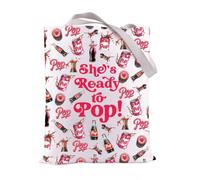 FEELMEM Soda Pop Party Favors She's Ready to Pop - Bolsa de mano para baby shower, revelación de género, bolsa de compras para nueva mamá