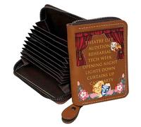 FEELMEM Theater Gifts Theatre Life - Tarjetero de piel para tarjetas de crédito, máscara de drama, actor musical, actriz, regalo de teatro, piel, S, Contemporáneo