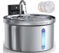 FEELNEEDY 3.5L Fuente de Agua para Gatos Acero Inoxidable -sin Cable con Sensor de Movimiento, Bebedero Gatos Inalámbrico Silencioso a Pilas 4000mAh Recargable