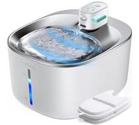 FEELNEEDY Fuente para Gatos sin Cable a Pila con Sensor de Movimiento, 4L Fuente de Agua Fria para Gatos con Bateria 4000mAh Recargable, Bebedero Automático a Prueba de Salpicaduras, 2 Filtros