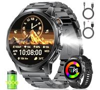 FEELNEVER Reloj Inteligente Hombre,1.85" HD Smartwatch Hombre con Llamadas,Pulsómetro SpO2, Monitor Sueño, Podómetro,Batería de 1000 mAh, 110+ Modos Deportivos iOS Android,Negro