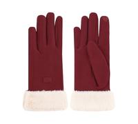 Feelorna - Guantes térmicos de invierno para mujer, guantes con forro de vellón, guantes táctiles con protección contra el viento para exteriores, rojo, Einheitsgröße
