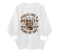 Feels Like A Penalty Box Kind Of Day - Sudadera divertida de hockey unisex, blanco, XL