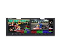 FEELWORLD D101 Plus Monitor Dual 10.1" 4RU para Broadcasting, SDI/HDMI 4K, IPS FHD 1920x1200, 3D LUT, Waveform, Tally, Ethernet Control, chasis de Aluminio Profesional