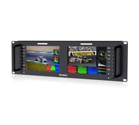 FEELWORLD D71 Dual 7 Pulgadas 3RU Broadcast SDI Rack Mount Monitor IPS 1280 x 800 HD LCD Pantalla 3G SDI HDMI AV Entrada y Salida