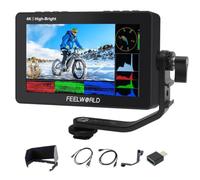 FEELWORLD F5 PRO X 1600nits - Monitor de cámara + batería + bolsa de transporte, pantalla táctil DSLR de 5,5', luz diurna, campo visible, monitor 4K con monitor de vídeo 3D LUT HDMI, HDMI,