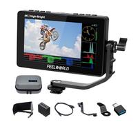 FEELWORLD F5 Prox 5.5 Pulgadas 1600nit Cámara DSLR de Monitor de Campo con Batería F750 Pantalla Táctil Forma de Onda 3D LUT Kit Externo Instalar 1920 x 1080 4K HDMI en Salida Entrada Tipo C