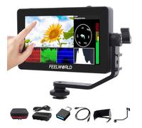 FEELWORLD F6 Plus V2 6 Pulgadas Monitor de Campo para cámara,HDR Touch Screen with 3D LUT,Captura de Pantalla Sharp,Full HD 1920x1080 IPS 4K HDMI Loop in/out DSLR,Batería y Funda de Almacenamiento