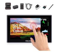 FEELWORLD H5 NP-F970 Batería, Cargador, Kit de Estuche de Almacenamiento 5.5 Pulgadas 12G SDI HDMI2.0 Monitor de Campo de Aluminio con Pantalla táctil de 1200 nits