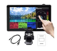 Feelworld LUT5 5.5 Pulgadas Touchscreen DSLR Monitor de Campo 3000nit Brillo Ultra Alto1920x1080 IPS 4K 30Hz HDMI Entrada Salida Kit de Alimentación Externa F970
