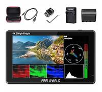 Feelworld Lut5E+F970 Batería Y Cargador+Caja De 5.5 Pulgadas De Alto Brillante Pantalla Táctil De 1600Nit DSLR Monitor De Campo De Cámara F970 F970 Estudia Estallo Kit 4K Hdmi 1920X1080 Panel IPS