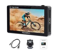 FEELWORLD LUT5E Monitor de Campo de Cámara HDR LUT 3D de Alto Brillo de 5,5 Pulgadas y 1600 Nits con Forma de Onda F970 Fuente de Alimentación Externa y Kit de Instalación Entrada HDMI 4K Salida