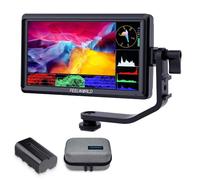 FEELWORLD Monitor de Campo DSLR S55 V3 de 6 Pulgadas con batería F550 de 2200 mAh y Funda, pequeña Full HD 1920 x 1080 IPS LUT Video Peaking Focus Assist con 4K HDMI 8.4V DC Salida Incluye Brazo