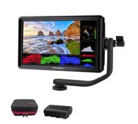 FEELWORLD Paquete de Monitor de Campo de cámara DSLR S55 V3 de 6 Pulgadas, Pantalla IPS FHD, Entrada HDMI 4K, Brazo inclinable, Salida de energía, batería y Funda de Transporte incluida