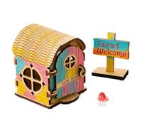 Feenhaus Bastelset Holz - Miniaturhaus Bausatz | Buchstütze Bücherregal Deko | DIY Magisches Feenhaus Für Kinder, Pädagogisches Spielzeug Mädchen, Fensterbank Schreibtisch Dekoration, 180 g