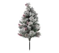 FEERIC LIGHTS & CHRISTMAS Árbol de Navidad Exterior para Plantar H 90 cm 50 LED Blanco cálido Solar