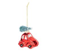 FEERIC LIGHTS & CHRISTMAS - Coche y Abeto sujeto h.7cm Cristal Rojo y Verde