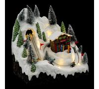 FEERIC LIGHTS & CHRISTMAS Pueblo de Navidad Alquiler de esquí Animado 19 LED + Transformador